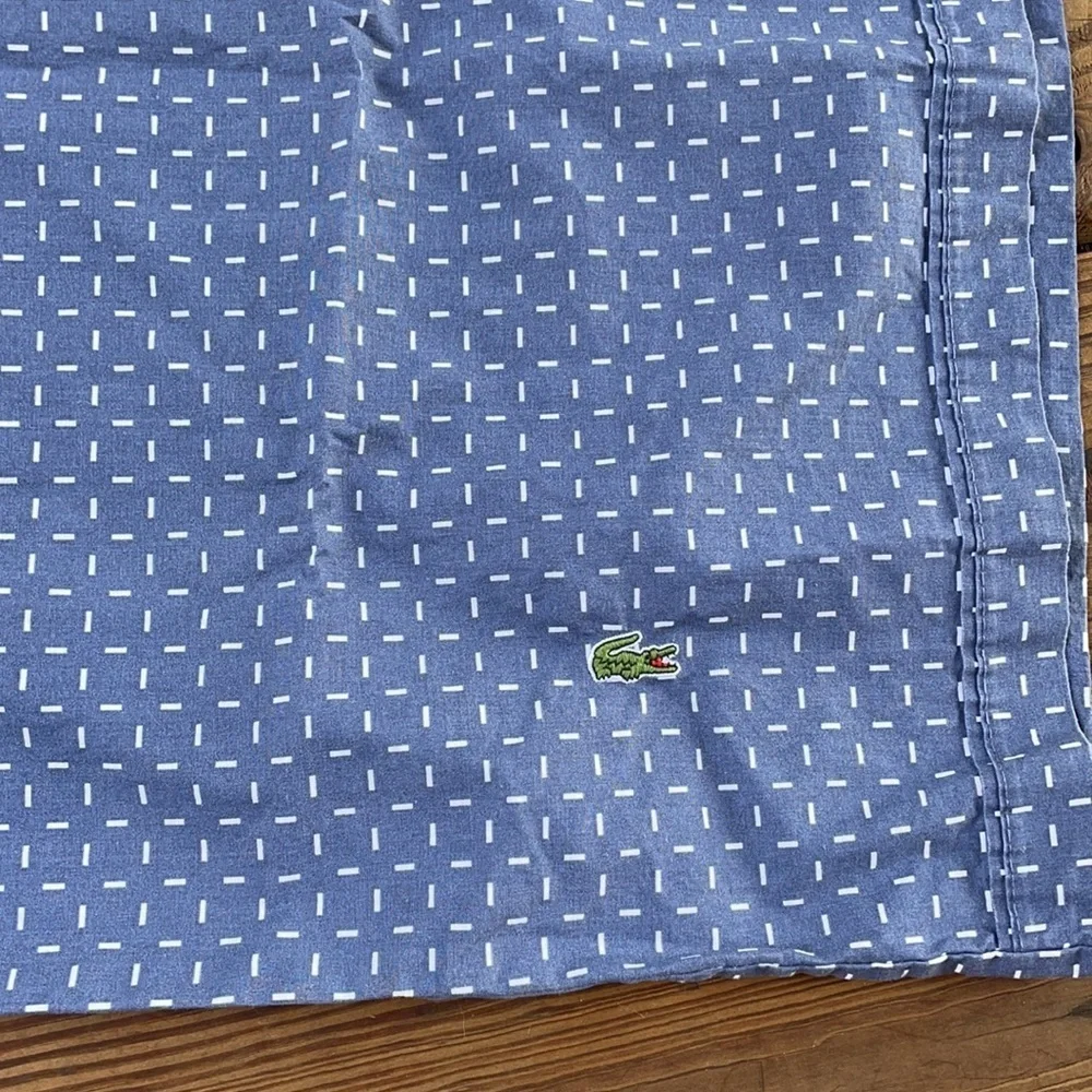 Lacoste blue and white kings size cotton pillow case
